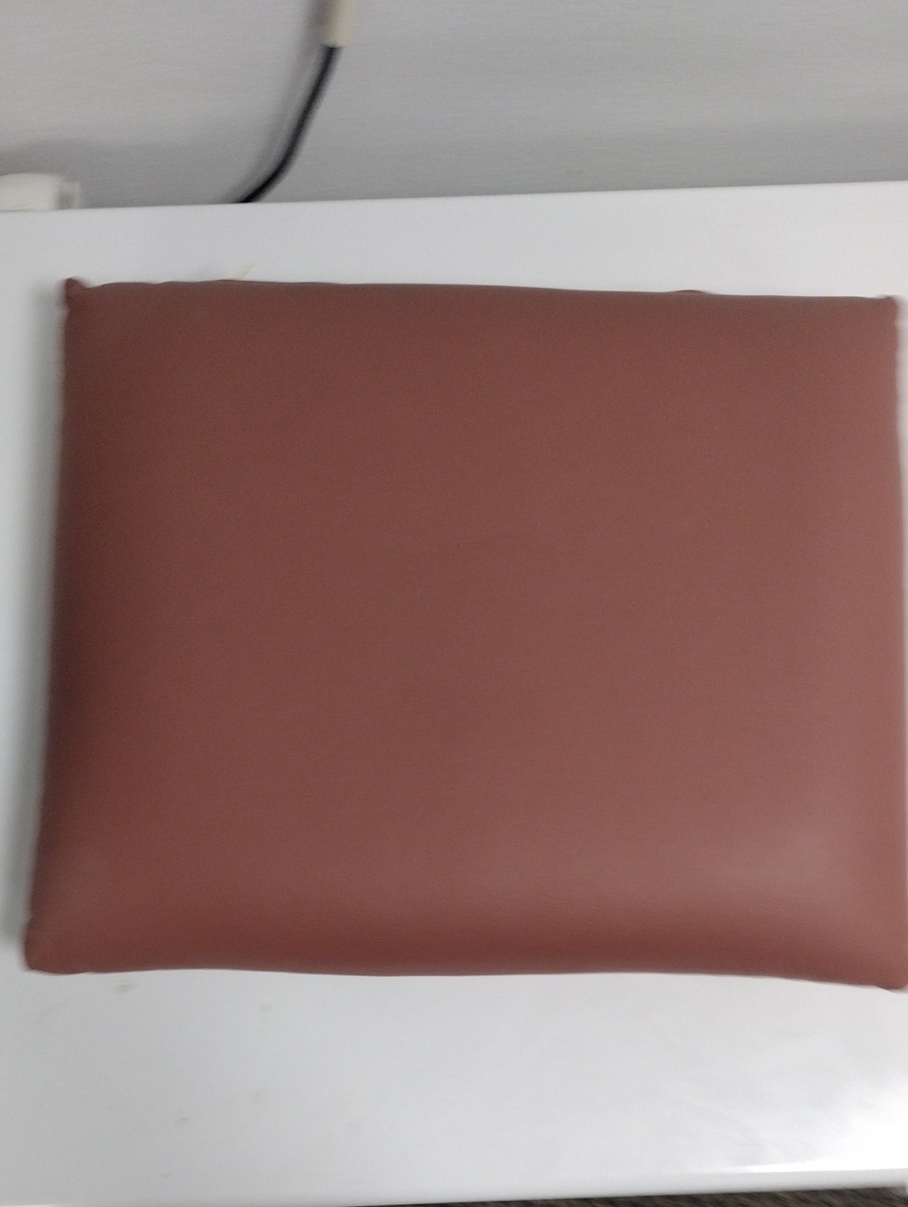 Brown Faux Leather Pillow 16" X 13" Like New